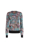 Missoni Crewneck Pullover In Wool And Viscose With Venezia Motif In Red