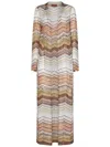 Missoni Multicolor Long Dress With Decorative Sequins And Zig Zag Motif In Viscose Blend Woman
