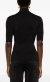 Missoni Glitter Effect Short Sleeve Turtleneck In Black