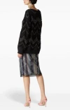 Missoni Zig Zag Sequined Oversized Sweater In Black