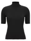 Missoni Short-sleeved Turtleneck In Glitter-effect Viscose In Black