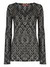 Missoni Slim Fit V-neck Sweater In Lace In Black
