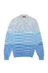 Missoni Ribbed Crew Neck Sweaters With Gradient Design In Multicolor