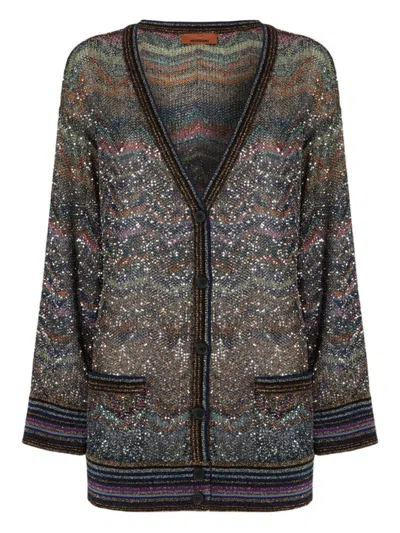 Missoni Cardigan Multicolor In Brown