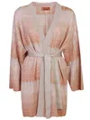 Missoni Zigzag Greek Pattern Cardigan And Belt In Multicolour