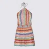 Missoni Mare Metallic Crochet-knit Halterneck Playsuit In Multi