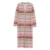 Missoni Womens Multicolor Chevron Metallic-knit Long Cardigan In Pink