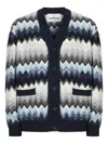 Missoni The Cardigan In Wool And Cotton With Zigzag In Multi