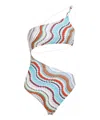 Missoni Multicolor Wave Asymmetric Cutout One-piece Swimsuit In Multicolor