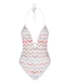 Missoni Multicolor One-piece Swimsuit With Zigzag Motif And Cut-out In Viscose Blend Woman In Multicolor