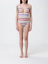 Missoni Multicolor One-piece Swimsuit With V-neck And All-over Zig-zag Motif In Stretch Viscose Blend Woman In Multi