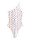 Missoni Printed One Shoulder One Piece Swimsuit In Multi
