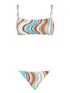 Missoni Multicolor Light Blue Beach Bikini Set In Sml Multicolor