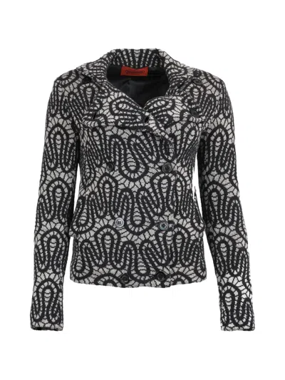 Pre-owned Missoni Swirl-pattern Double-breasted Jacket In Purple