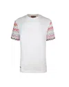 MISSONI WHITE COTTON T-SHIRT WITH ZIG ZAG INSERTS