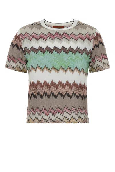 Missoni Embroidered Viscose T-shirt In Multi