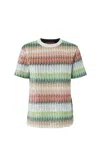 Missoni Knit T-shirt Embroidered Stripes In Multicolour