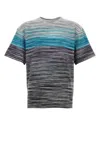 Missoni Gradient-effect Striped Cotton T-shirt In Gray