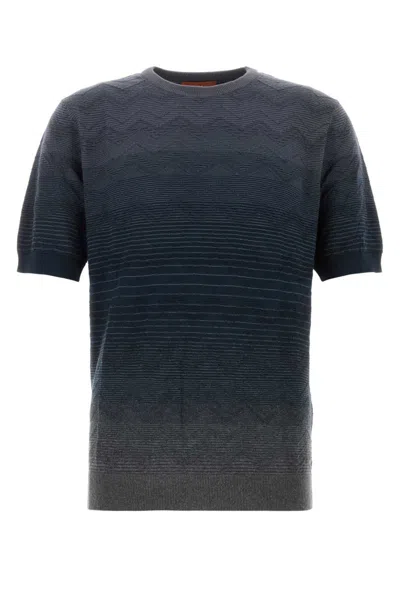 Missoni Multi Color Embroidered T-shirt In Stripped