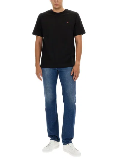 Missoni Logo Embroidery Cotton Jersey T-shirt In Blue