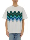 Missoni White Cotton T-shirt With Macro Zigzag Print In White