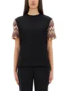 Missoni T-shirt Nera Con Maniche In Maglia Zig Zag In Black
