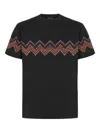 Missoni T-shirt With Maxi Chevron Insert In Animal Print
