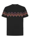 Missoni Zigzag Chevron Pattern Crew Neck T-shirt In Black