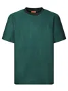 Missoni Green T-shirt In Tone-on-tone Zig Zag Cotton Jersey In Green