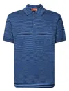 Missoni Space-dye Stripe Blue T-shirt With Refined Collar In Blue