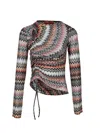 Missoni Gathered Cutout Crochet-knit Cotton-blend Top In Multicolor