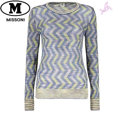 Pre-owned Missoni T-shirts  Ds22sn2gbk029f Woman Blue 139804 Clothing Original Outlet
