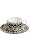 Missoni Tableware Gold-tone Zig-zag Teacup Set In Multicolour
