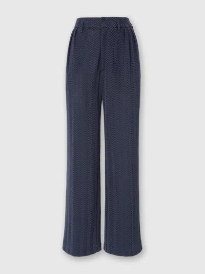 Missoni Tailored Pants With Zigzag Pattern In Blue