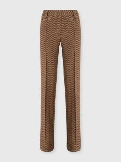 Missoni Tailored Trousers With Chevron Pattern In Burgundy