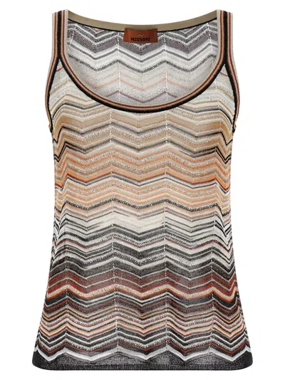 Missoni Women Multicolor Chevron Lam Tank Top, Xxl Luxury Tops For Women Darveys