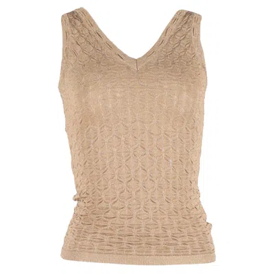 Missoni Tank Top In Beige Rayon