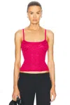 Missoni Zig Zag Cotton-blend Tank Top In Magenta