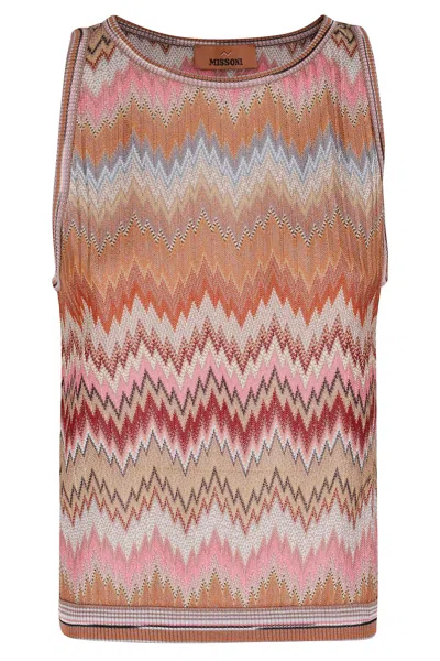 Missoni Mini-abito Senza Maniche In Viscosa Chevron In Multi