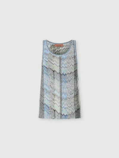 Missoni Tank Top With Crossed Wave Motif And Lamé In Multi