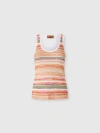 Missoni Tank Top With Knitted Insert In Greek Lamé Motif In Multicoloured