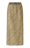 Missoni Tartan Sheer Midi Skirt In Green