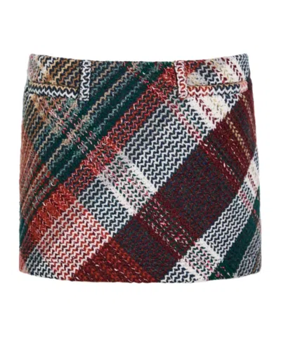 Missoni Tartan Wool-blend Mini Skirt In Multicolor