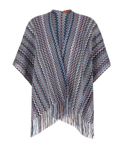 Missoni Tassel Knit Cardigan In Blue