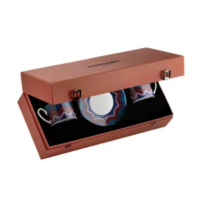 Missoni Tea Cup & Saucer Set Of 2 In Luxury Box In Multi