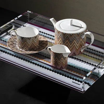 Missoni Tea Pot-coffee Pot Zig Zag Jarris 148/156 Diam 4.72" , H 5.12" In Multi Color