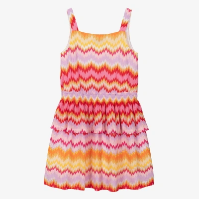 Missoni Teen Girls Pink Knitted Zigzag Dress