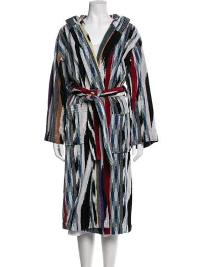 Pre-owned Missoni Terry Cloth Patterned Coat In Blue
