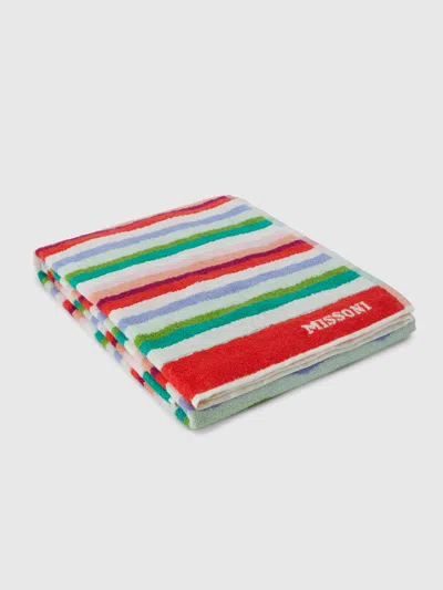 Missoni Terry Towel With Zigzag Pattern And Logo Lettering In Multi