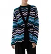 Missoni Textured Cardigan In Multicolor On Blue Base In Multi